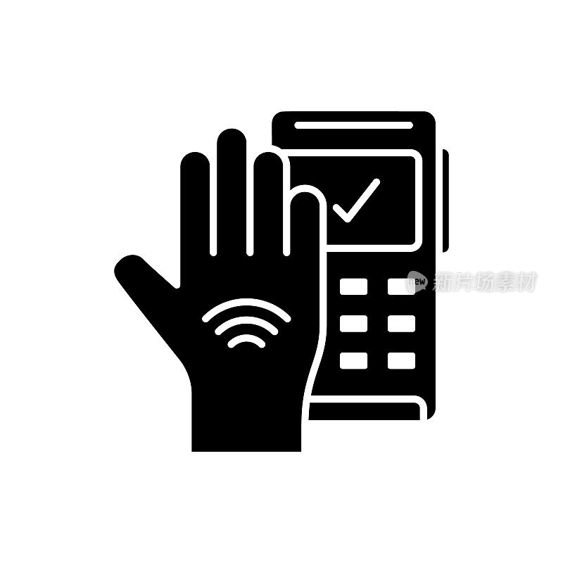 Silhouette Contactless hand payment with implanted chip signal